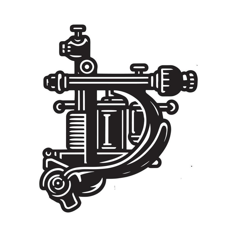 Tattoo machine hand drawn sketch Creativity illustration vector