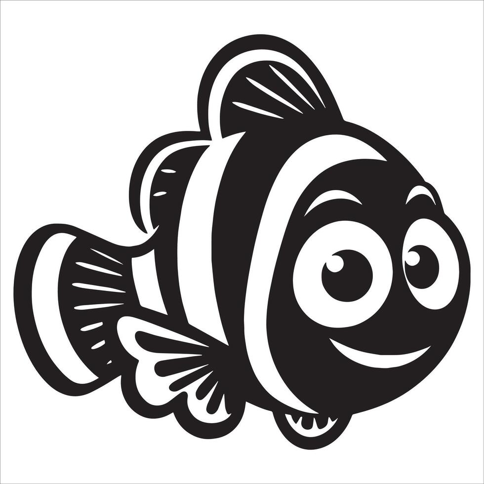 Cute clownfish nemo mascot illustration design vector