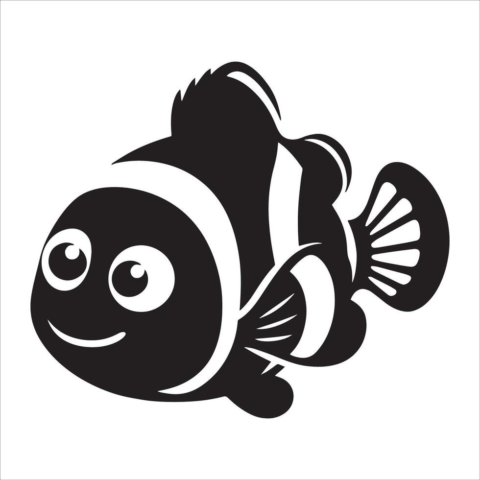 Nemo clownfish in white background vector