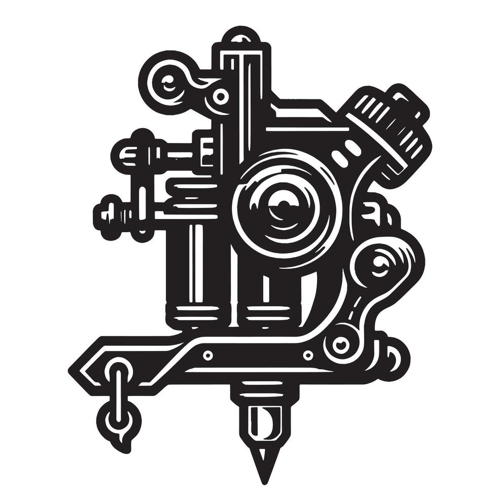 Tattoo machine Black and White Stock Photos vector