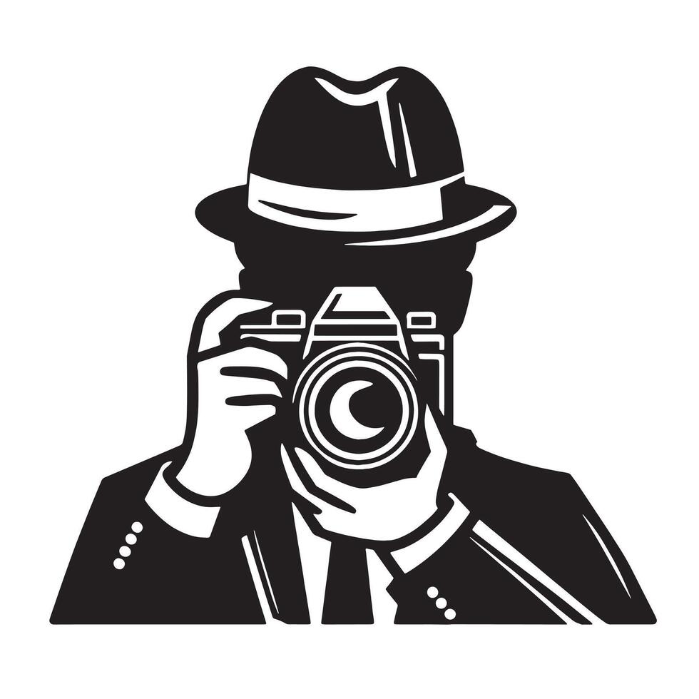Camera Black and White Isolated Icon vector