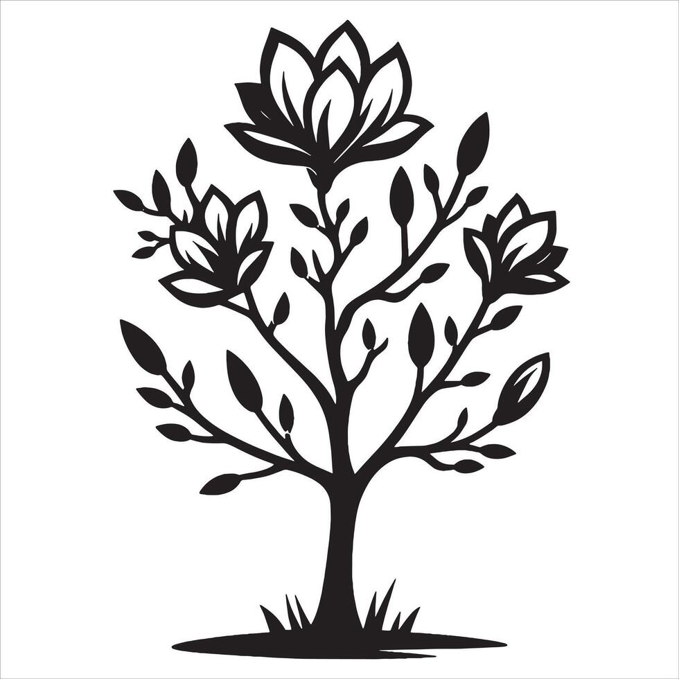 Maqnolia Tree Design vector