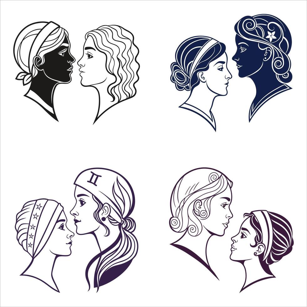 Mermaids Minimalist and Simple Silhouette vector