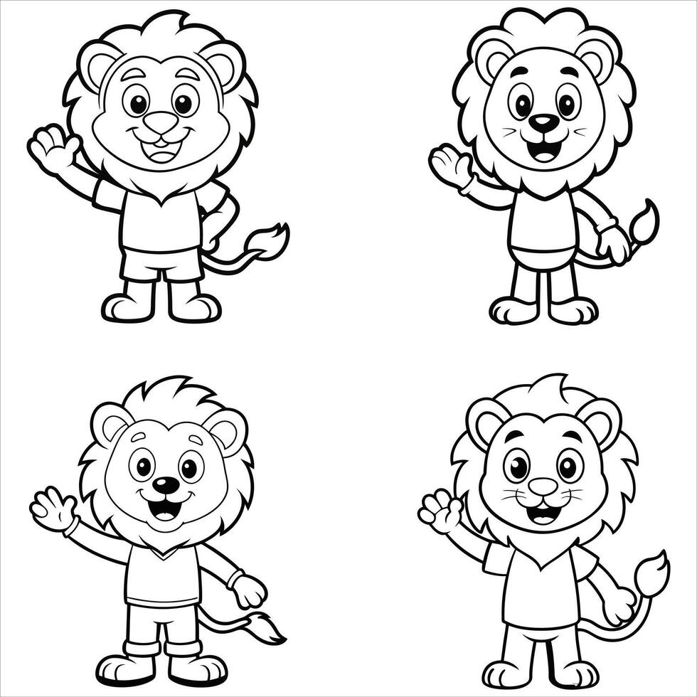 Lion welcoming gasture White Background vector