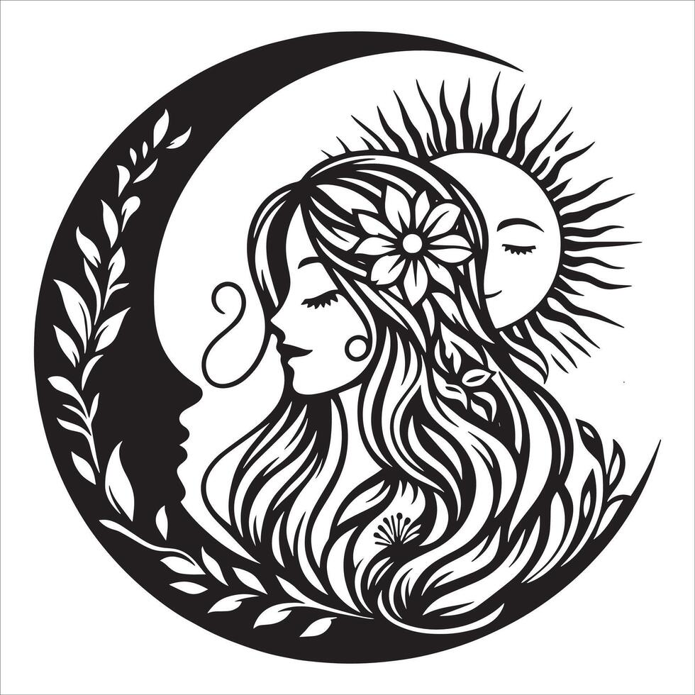 Celestial, Minimalist and Simple Silhouette Design vector