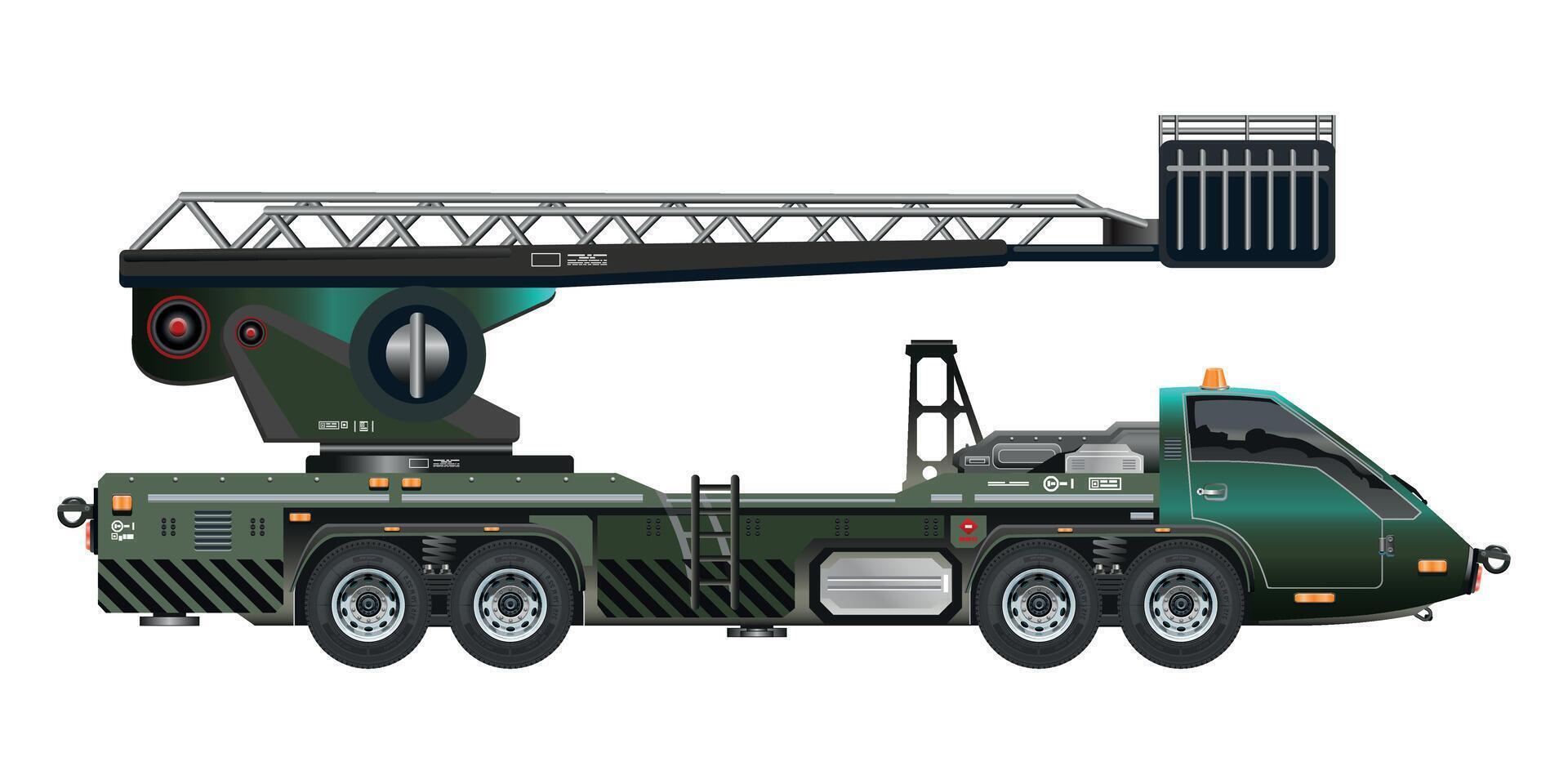 Sky lift elevator truck peron modern vehicle 3D illustration vector