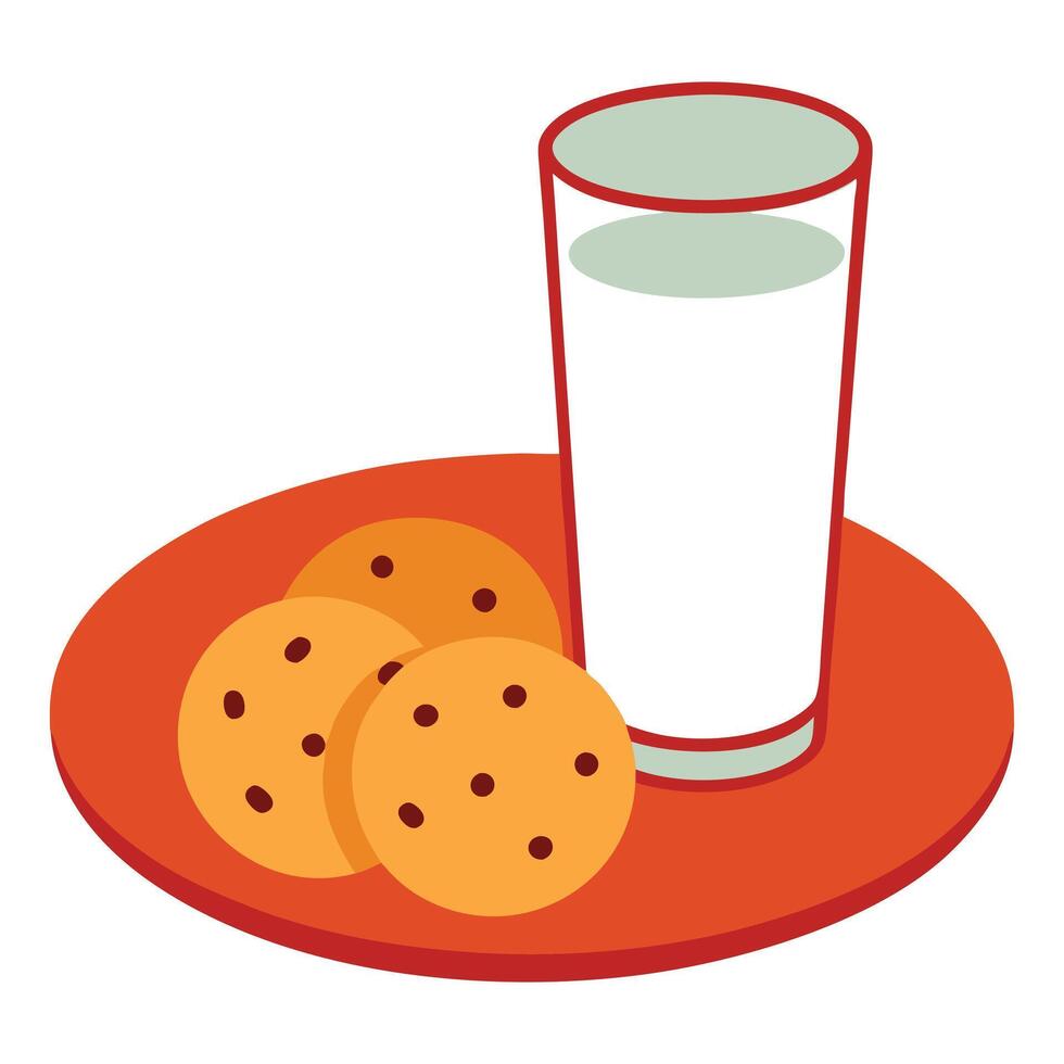 Milk and Cookies Cartoon Fun and Bright Snack Illustration for Creative Food Art vector