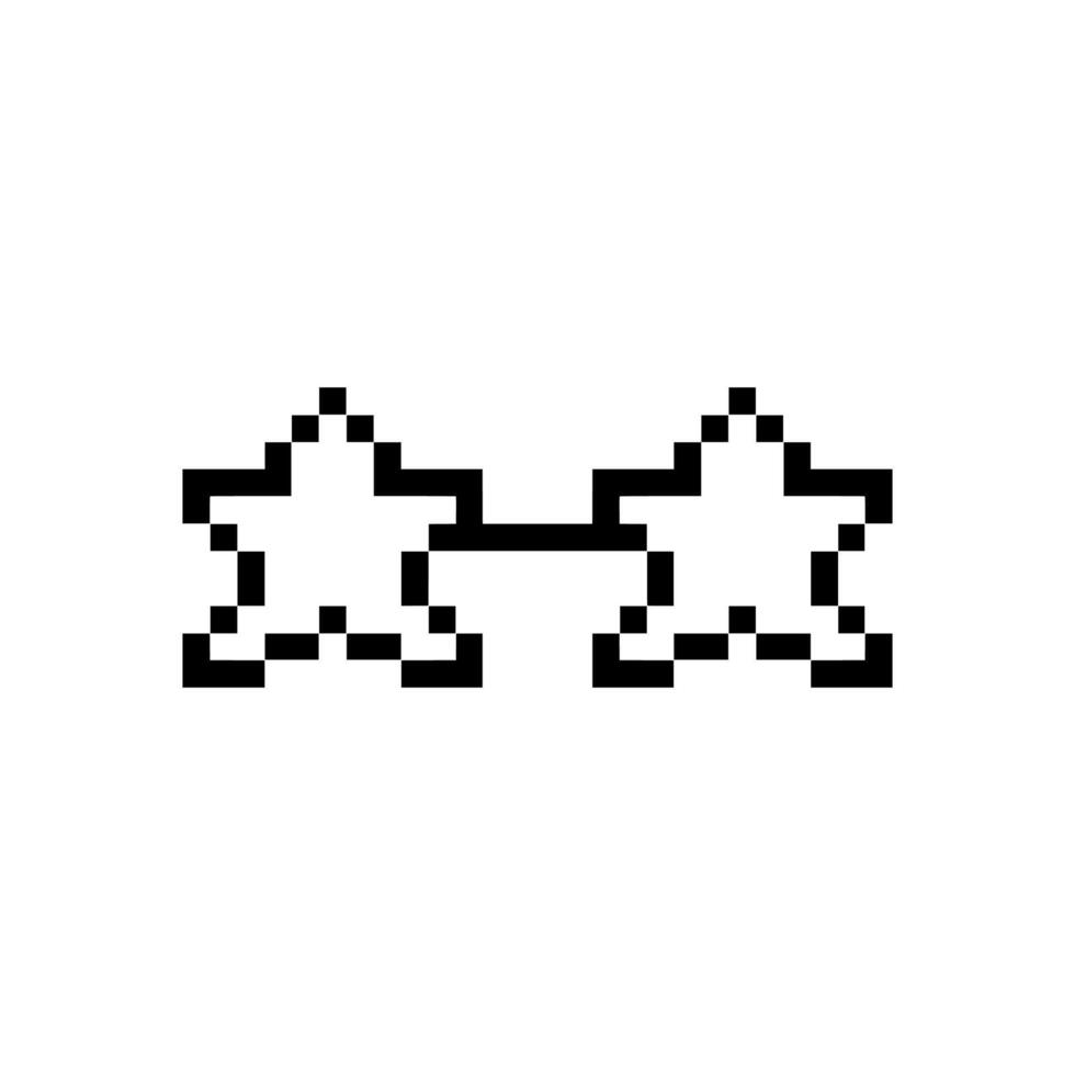 star pixel glasses vector