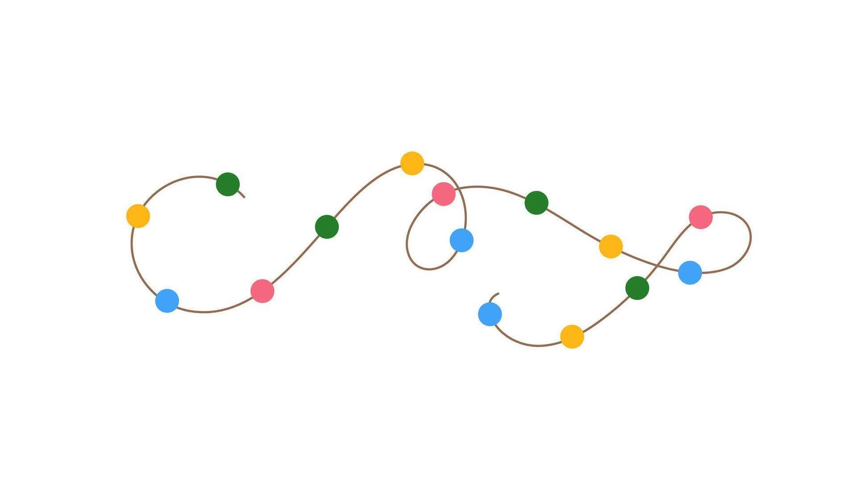 Christmas lights string garland hand drawn illustration vector