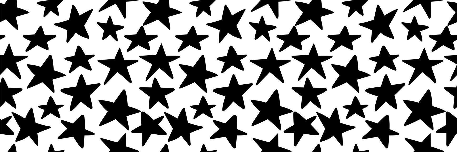 Seamless pattern with hand-drawn doodle stars. vector
