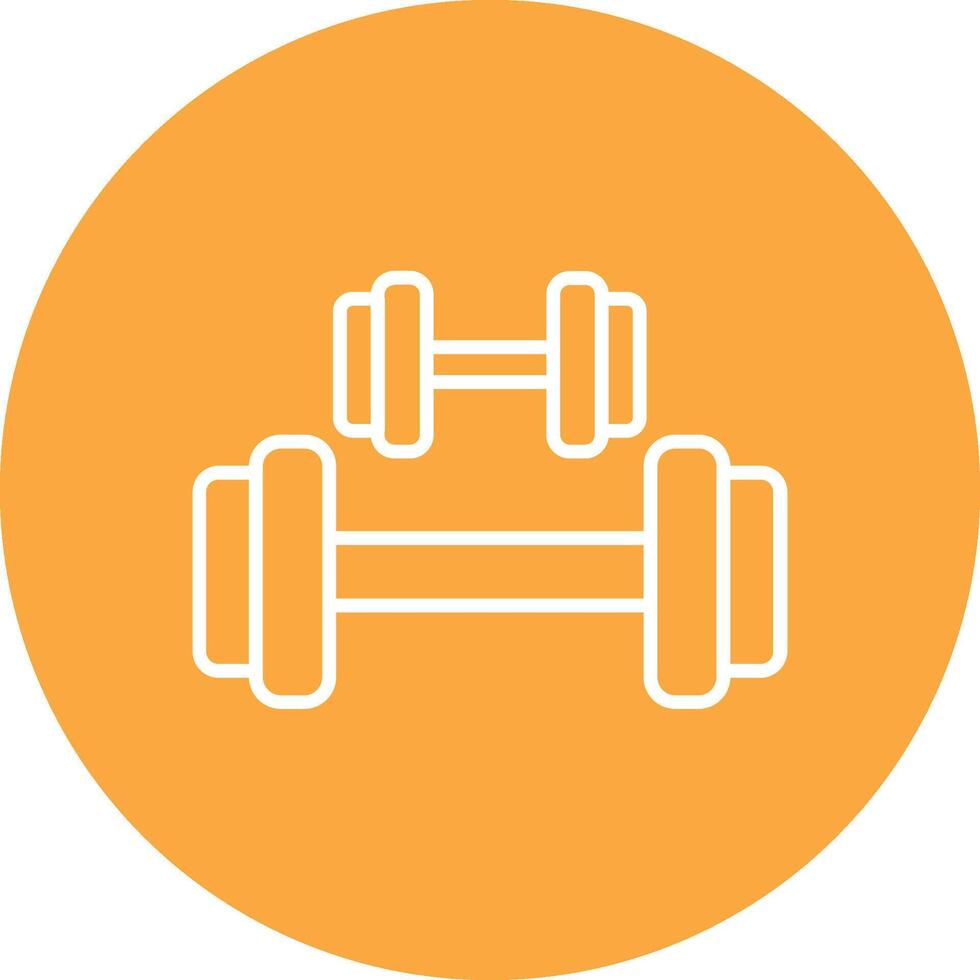 Dumbbells Line Multi Cirlce Icon vector