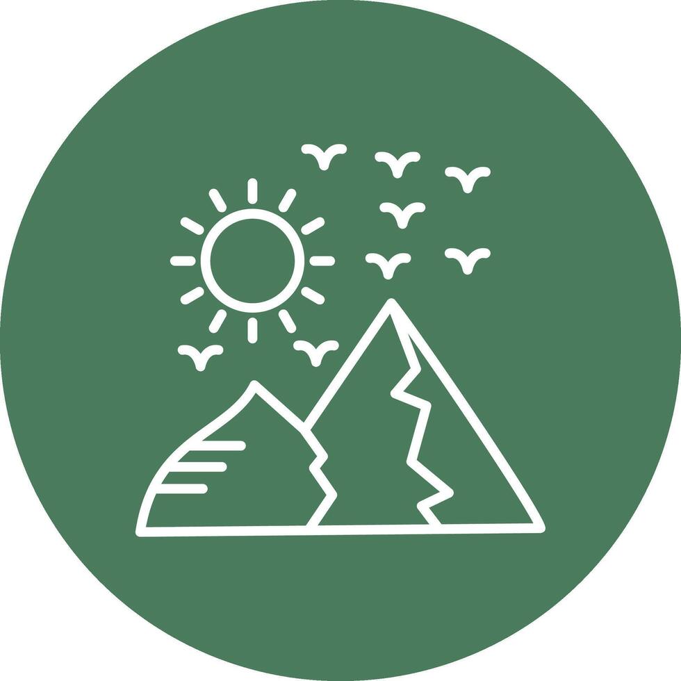 Egypt Pyramid Line Multi Cirlce Icon vector