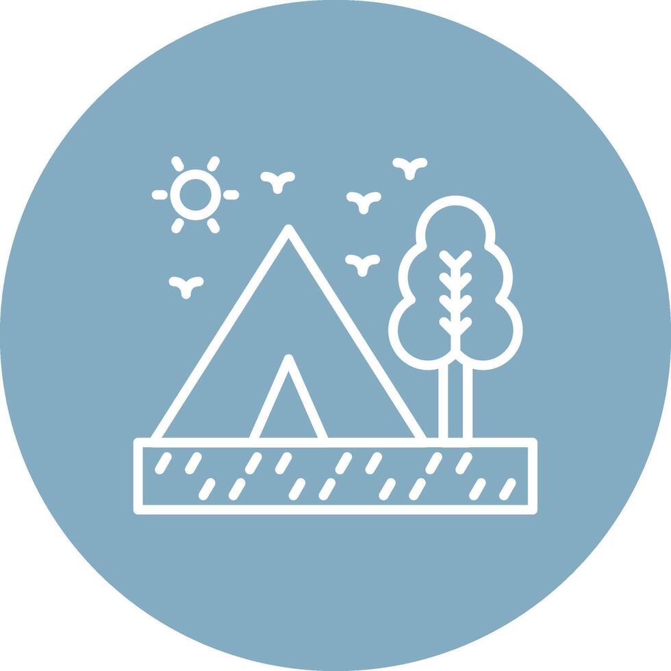 Campsite Line Multi Cirlce Icon vector