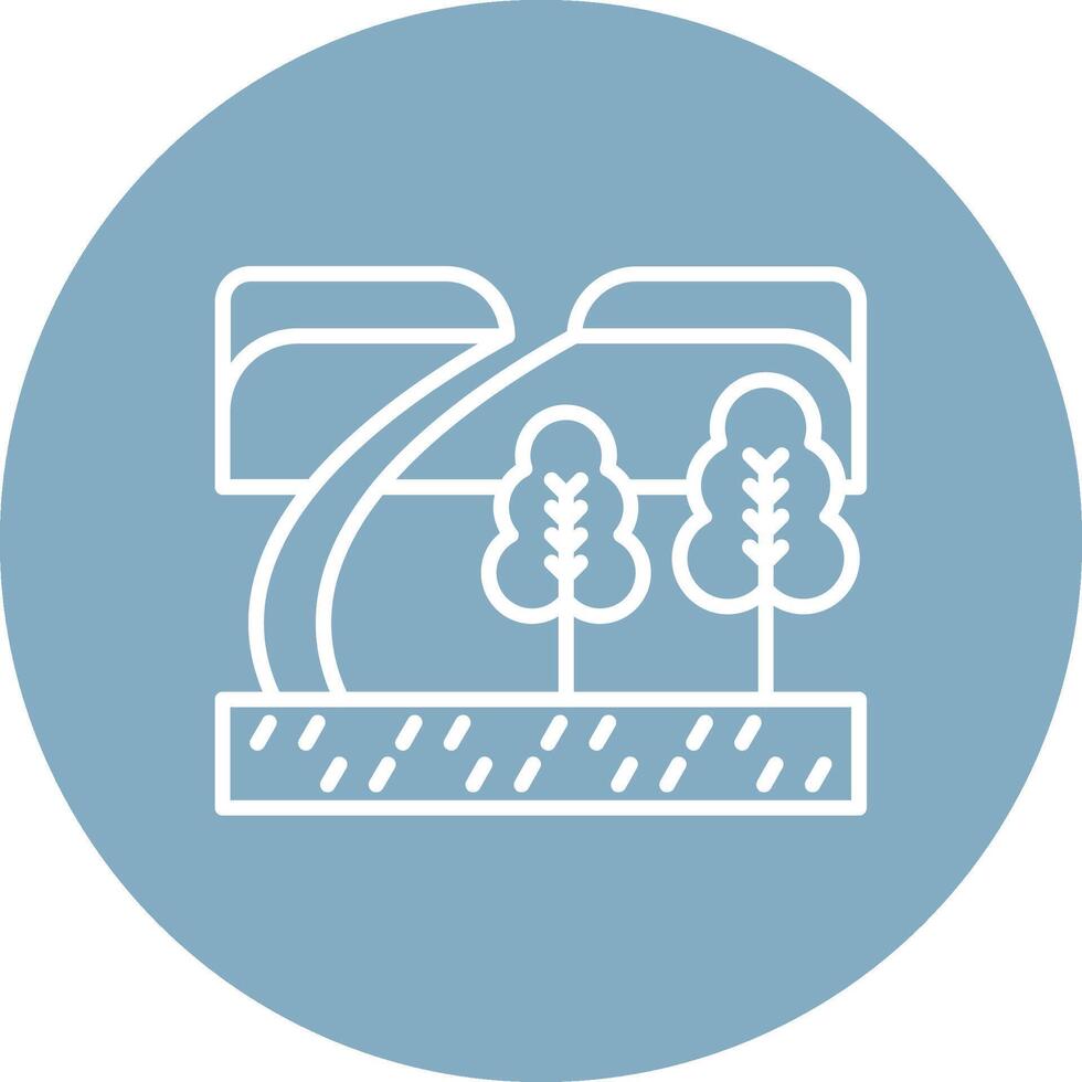 Path Line Multi Cirlce Icon vector