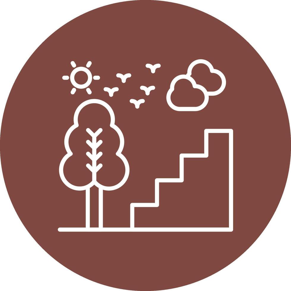 Staircase Line Multi Cirlce Icon vector