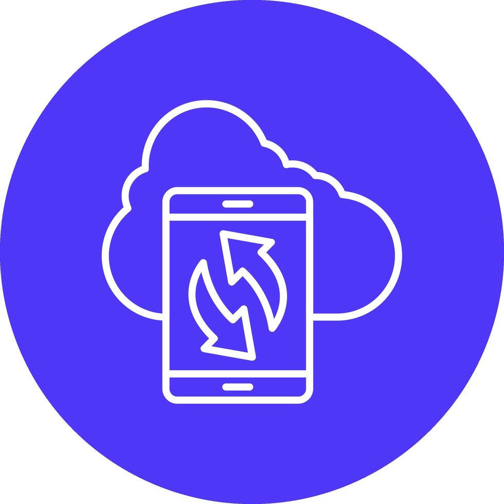 Data Synchronization Line Multi Cirlce Icon vector