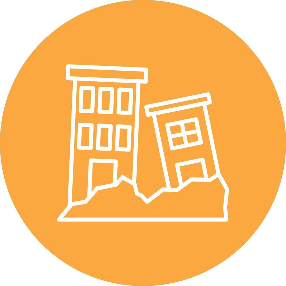 Earthquake Line Multi Cirlce Icon vector