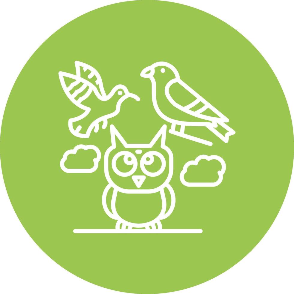 Birds Line Multi Cirlce Icon vector