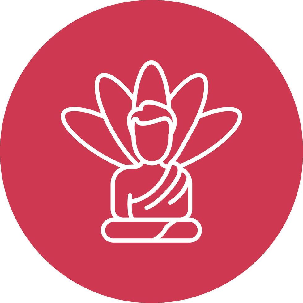 Meditation Line Multi Cirlce Icon vector