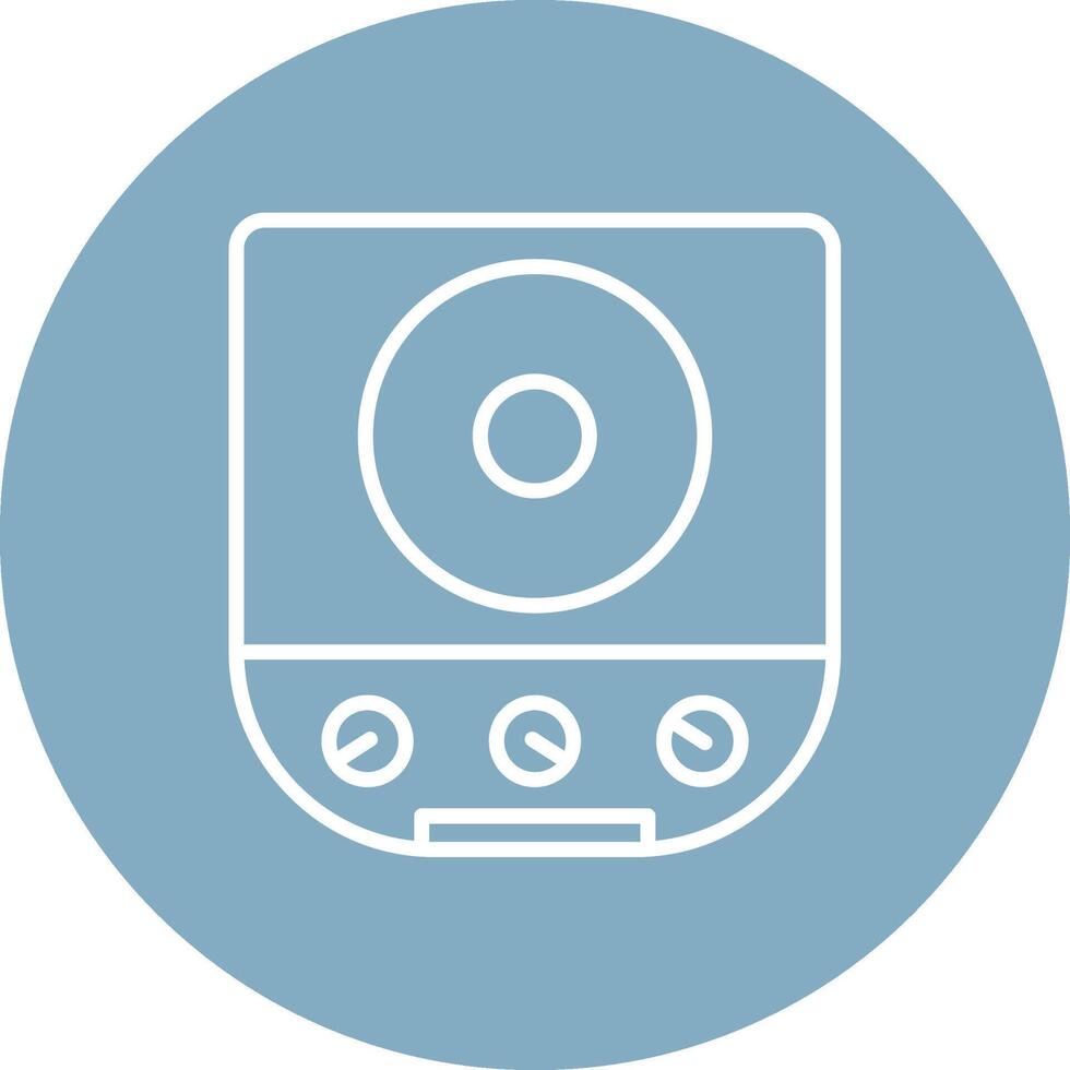 Cooktop Line Multi Cirlce Icon vector