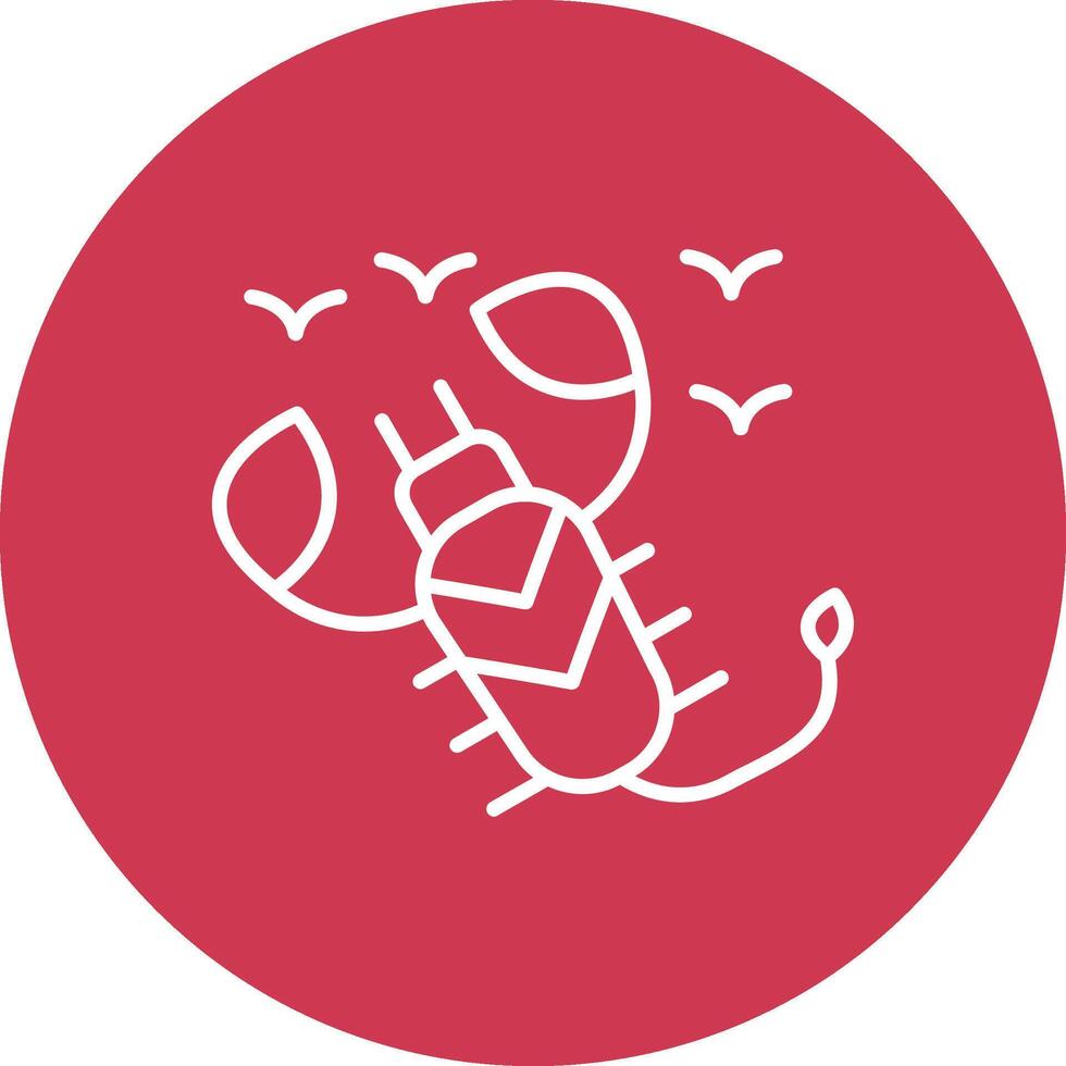 Scorpion Line Multi Cirlce Icon vector
