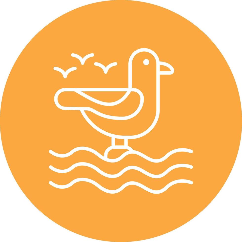 Seagull Line Multi Cirlce Icon vector