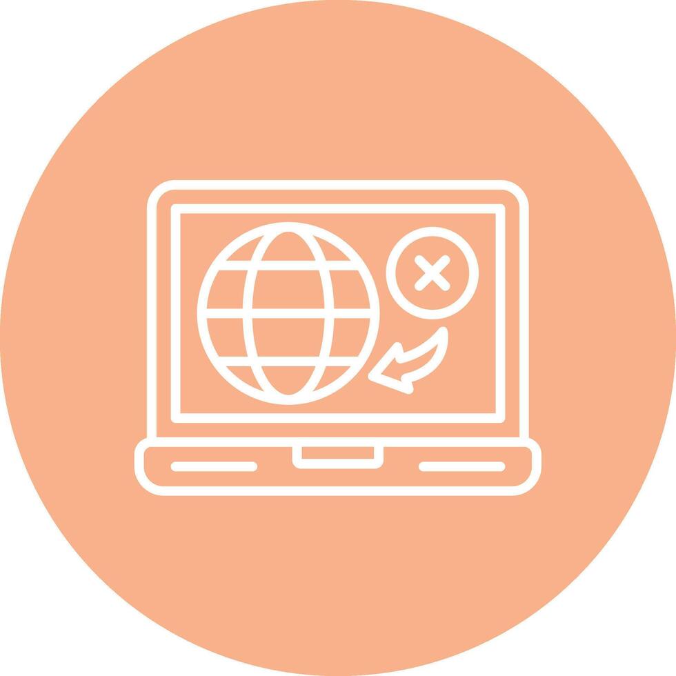 No Internet Line Multi Cirlce Icon vector