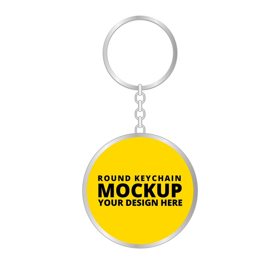 Round Circular Keychain Ring psd