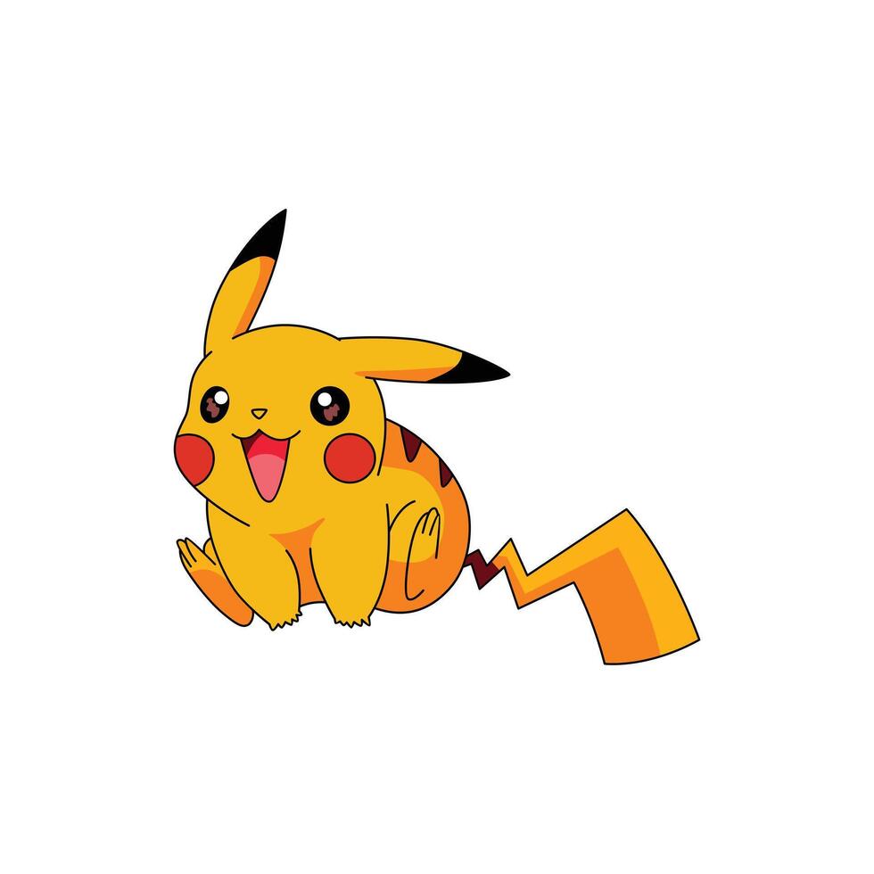 Pikachu cute yellow vector