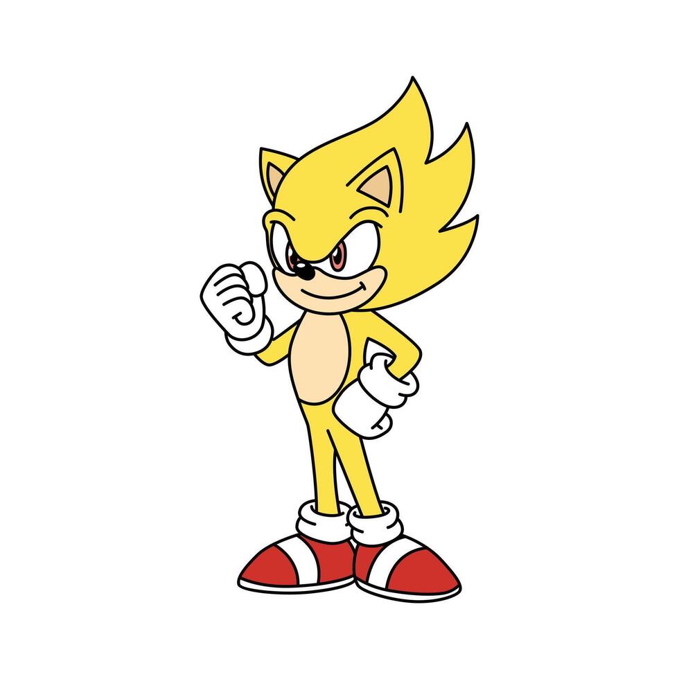 yellow Character Super Sonic vector