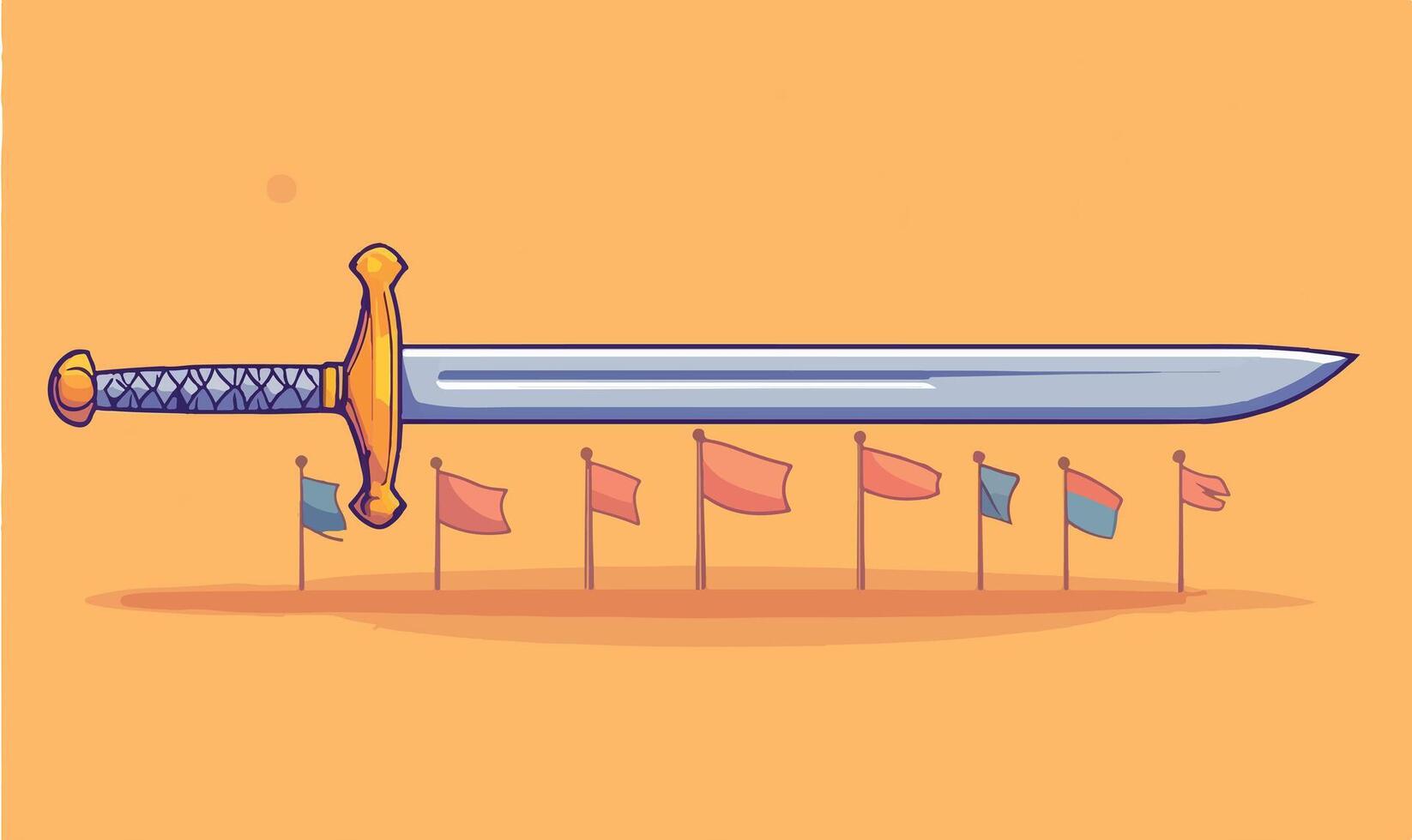 Cute Large Ceremonial Sword Icon vector