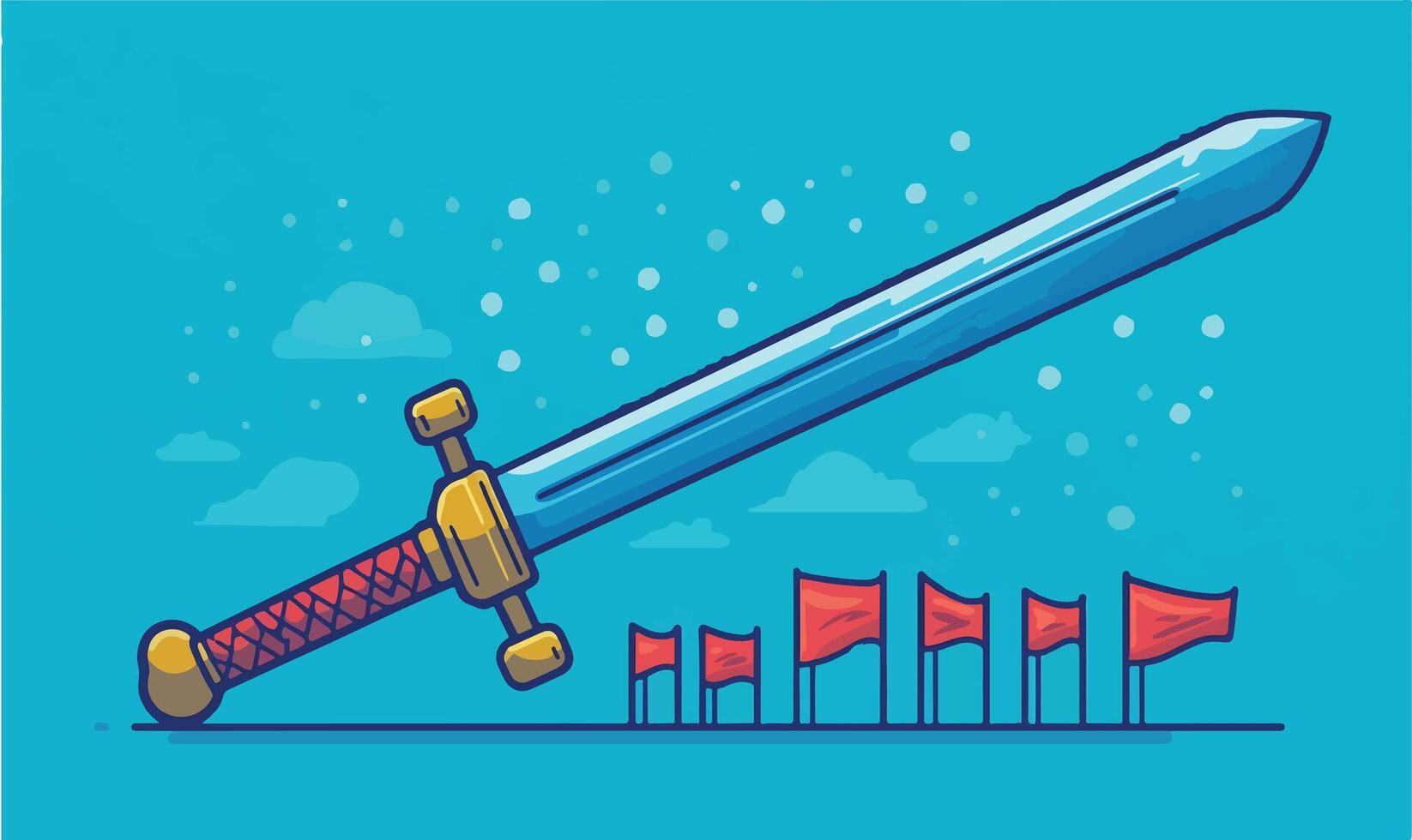 Cute Ceremonial Sword Icon vector