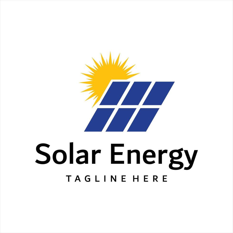 Solar cell logo template, Creative Sun energy logo design . vector