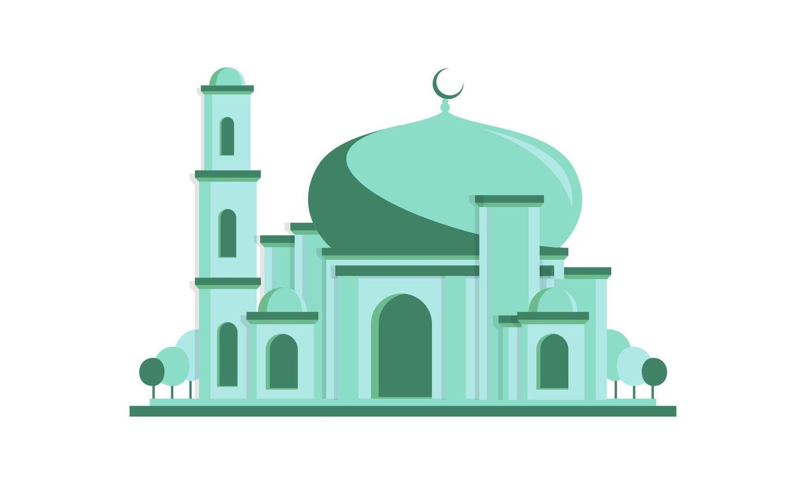 Mosque islamic green color illustration vector