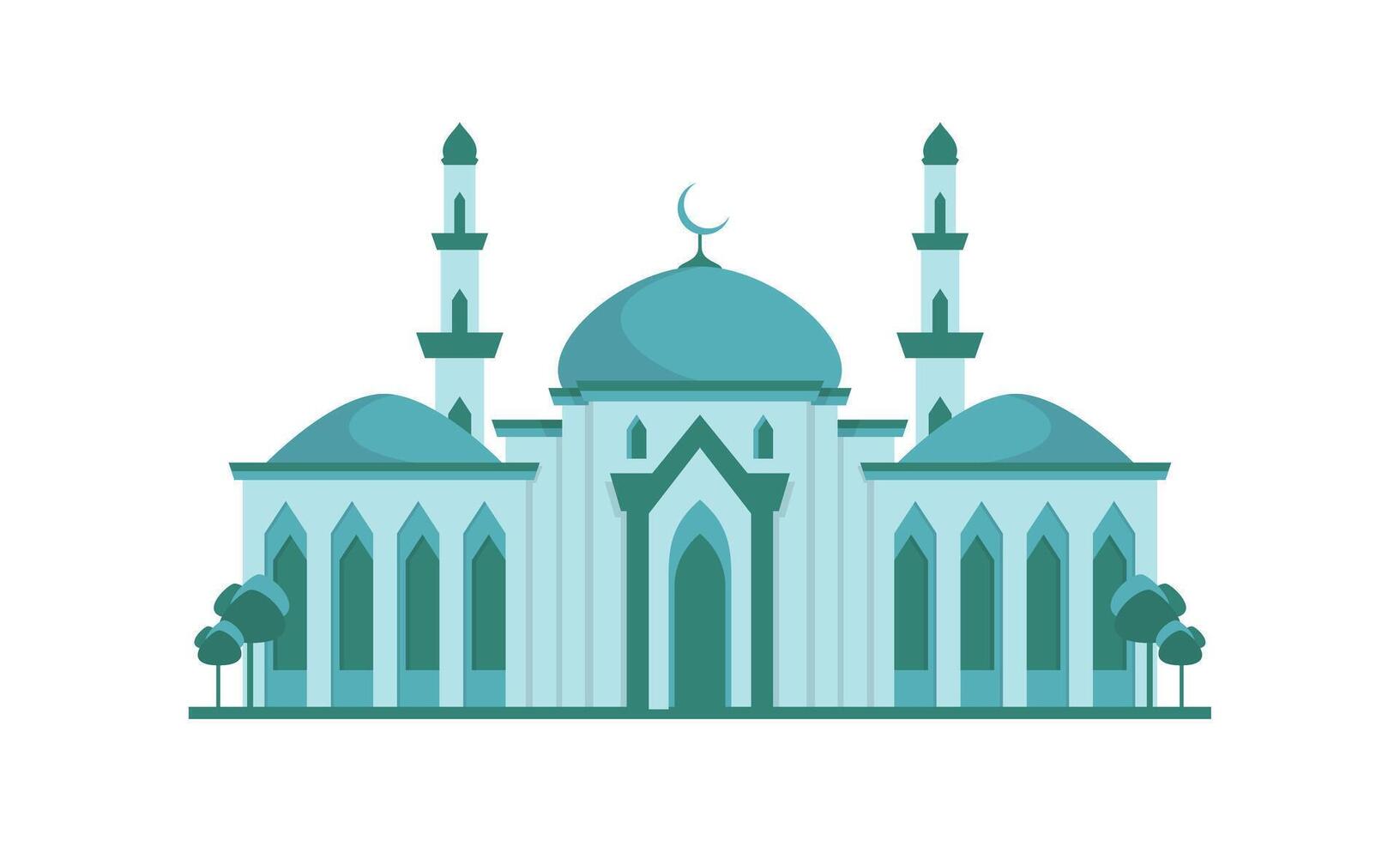 Mosque islamic green illustration vector