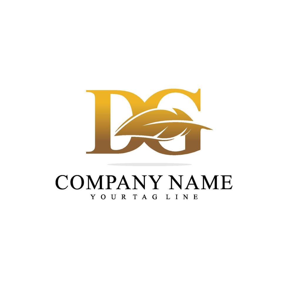 the initials DG with feathers. vector