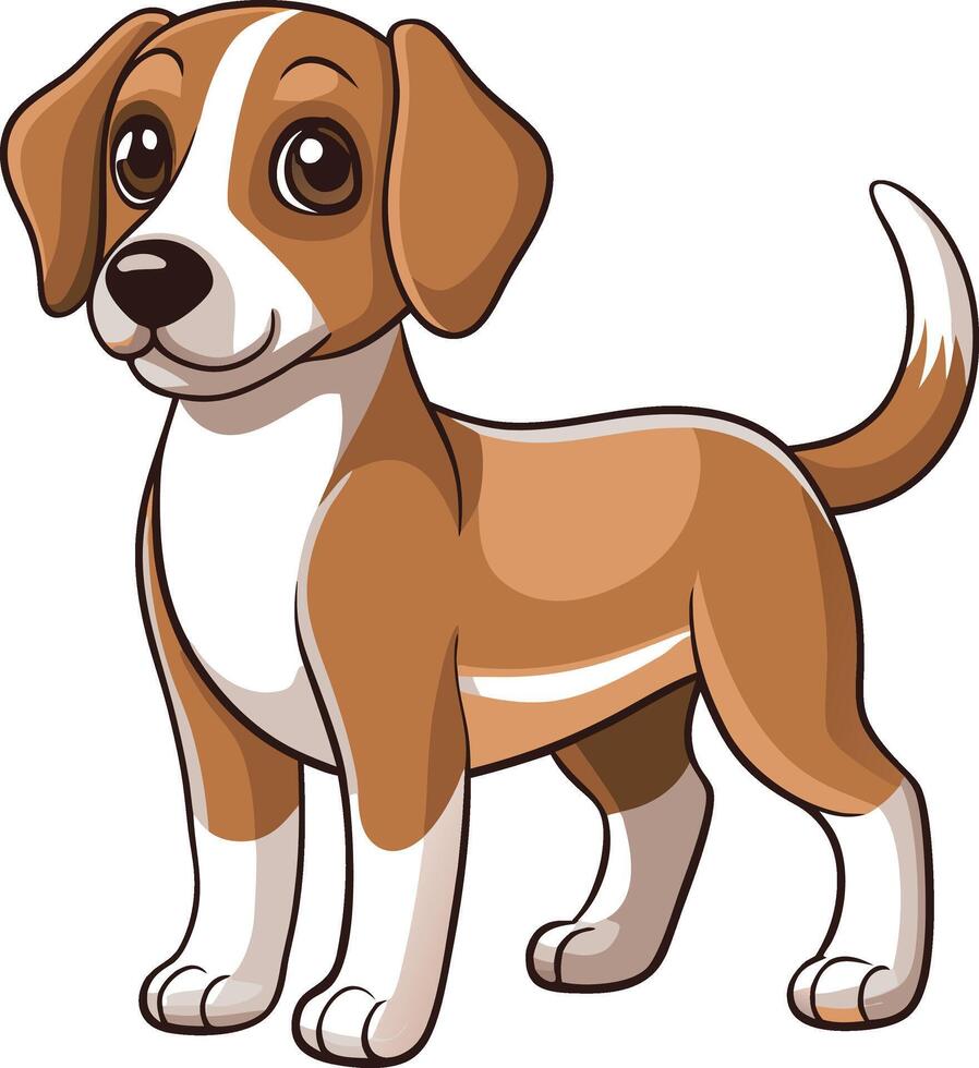 Playful Beagle Dog Illustration vector
