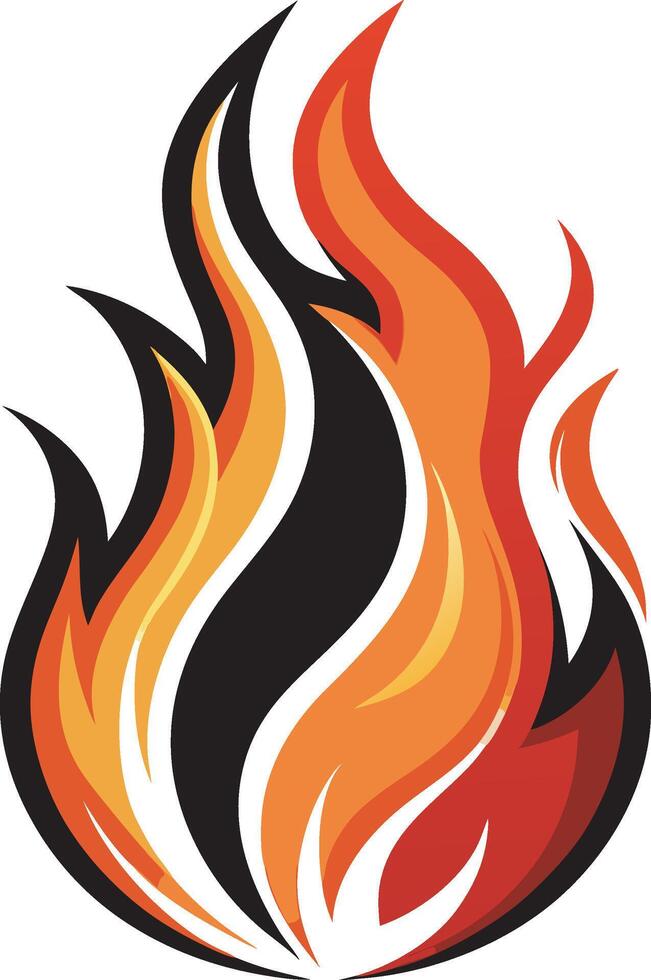 Flowing Flame Silhouette Illustration vector
