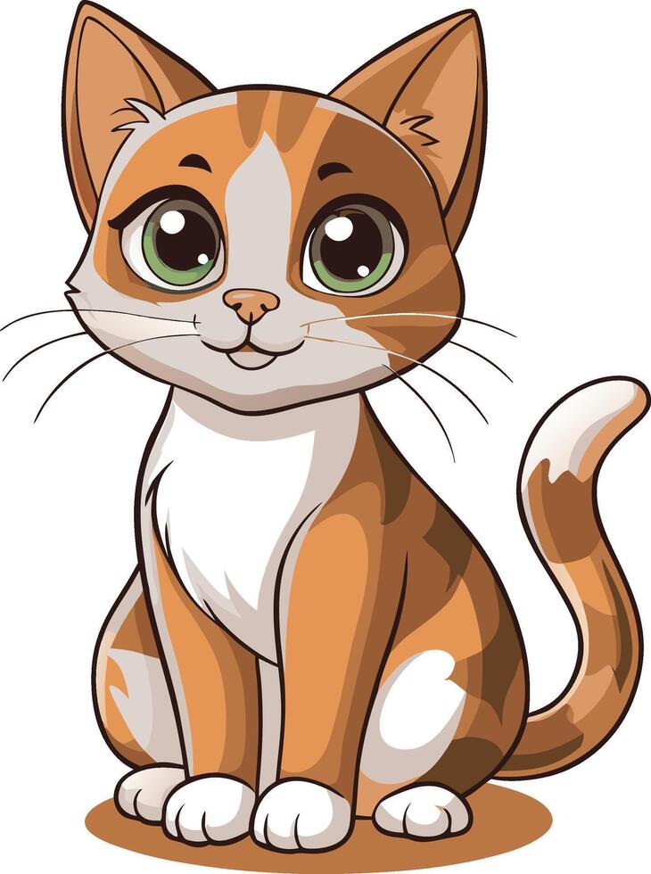 Sweet Tabby Cat Character vector