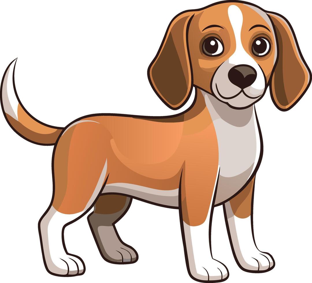 Happy Beagle Dog with Big Smile Art vector