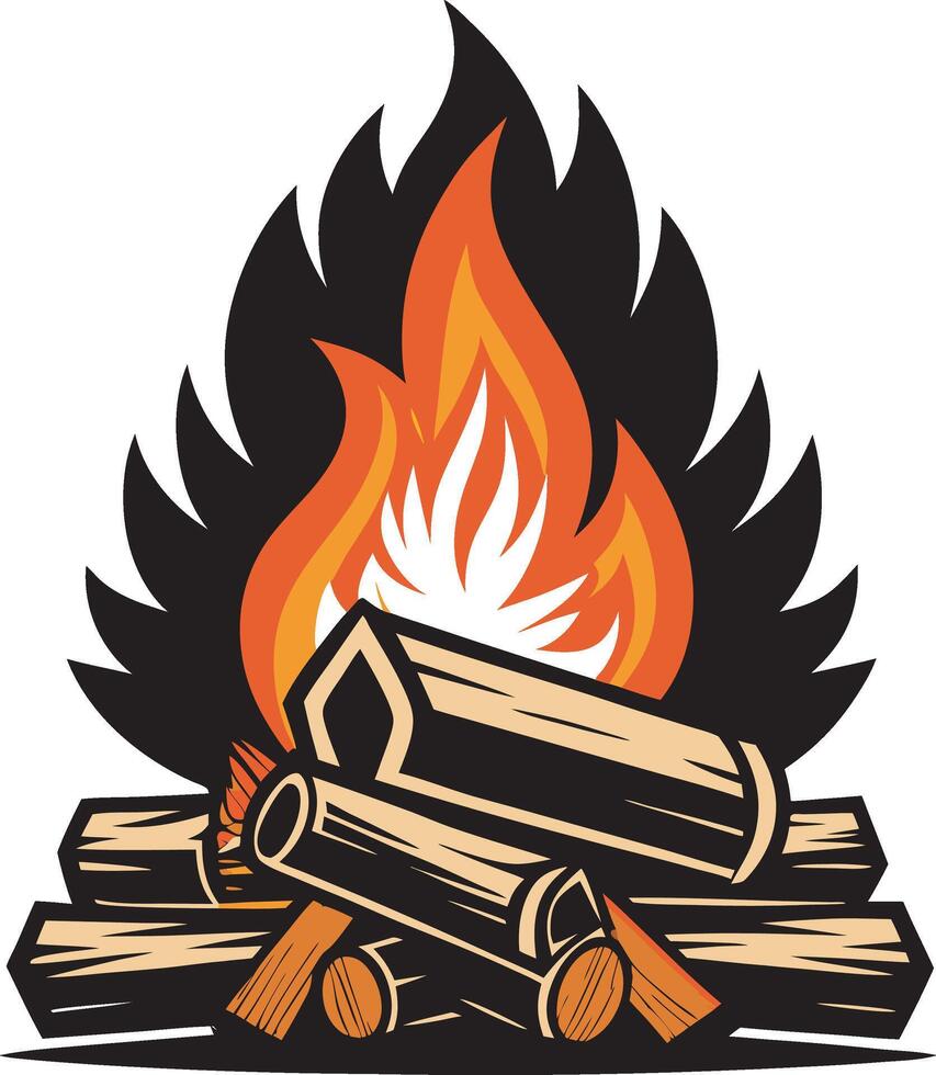 Abstract Flame Design Silhouette vector