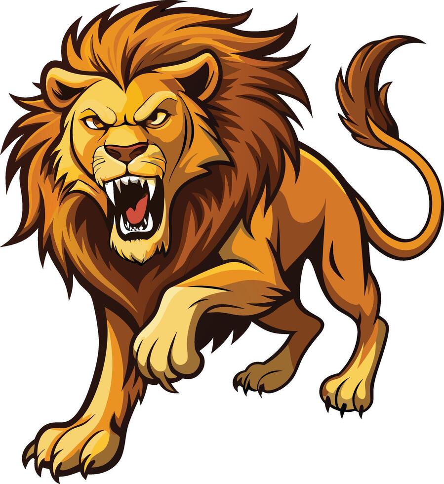 Roaring Lion Monochrome vector