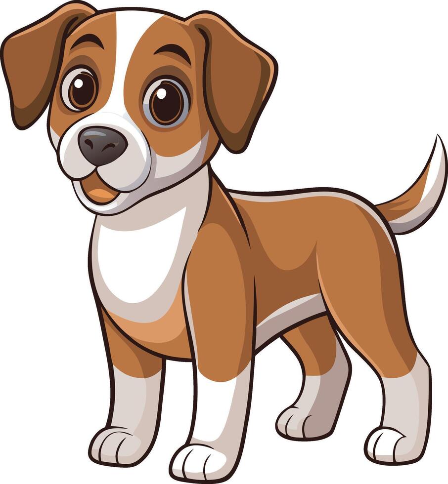 Happy Beagle Puppy Cartoon Art vector