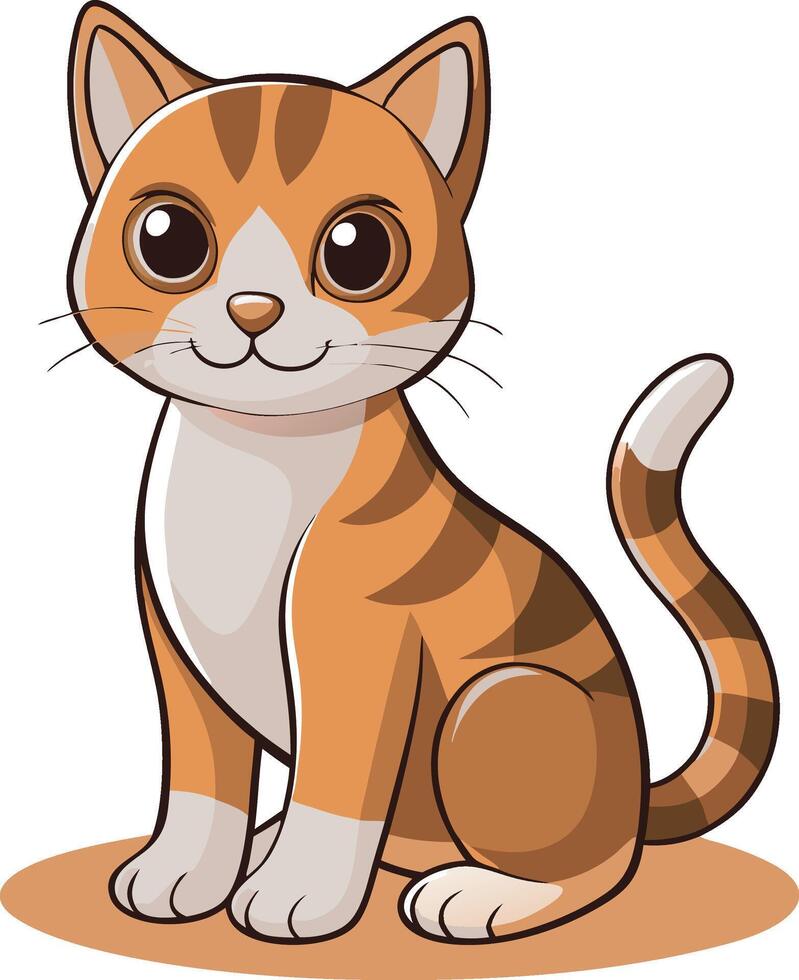 Funny Tabby Cat Character vector