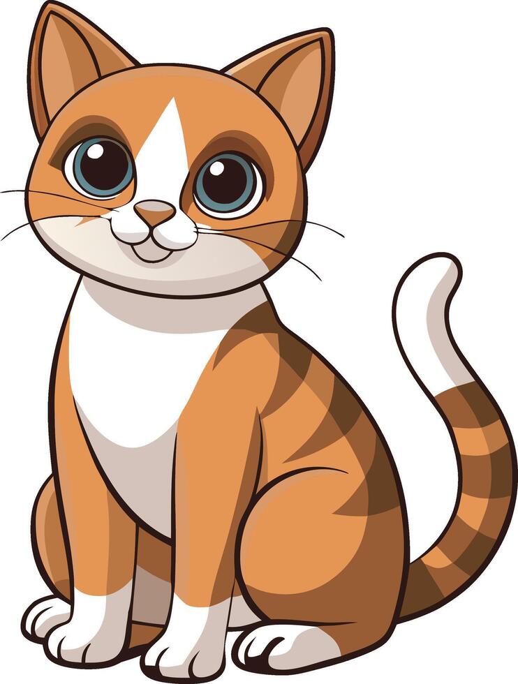 Smiling Orange Tabby Cat illustration vector