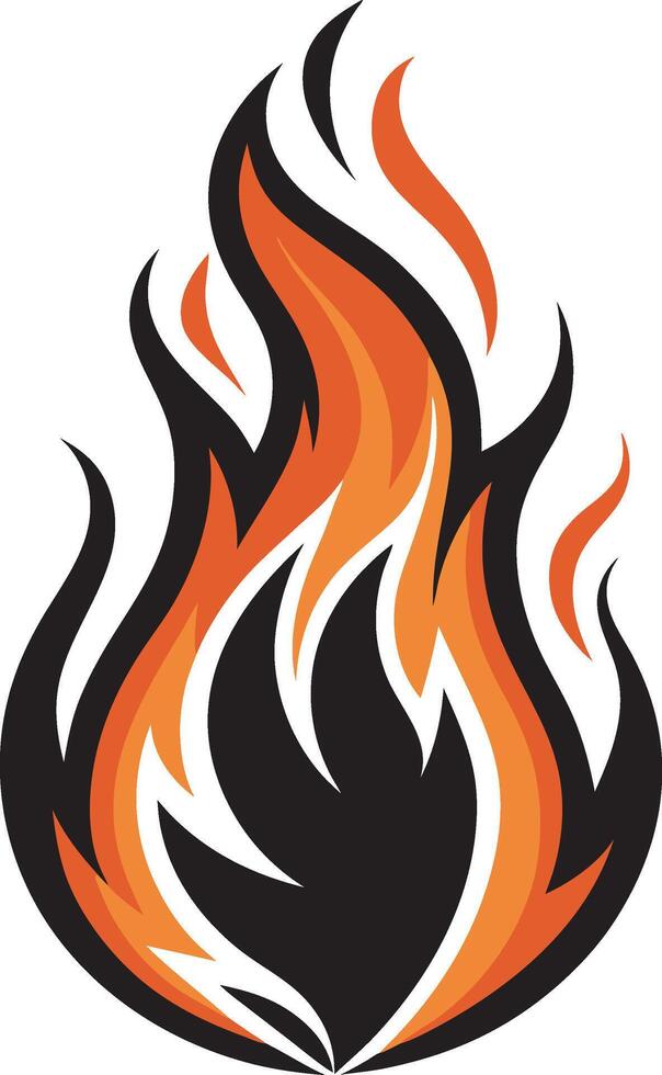 Unique Abstract Flame Shape Design vector