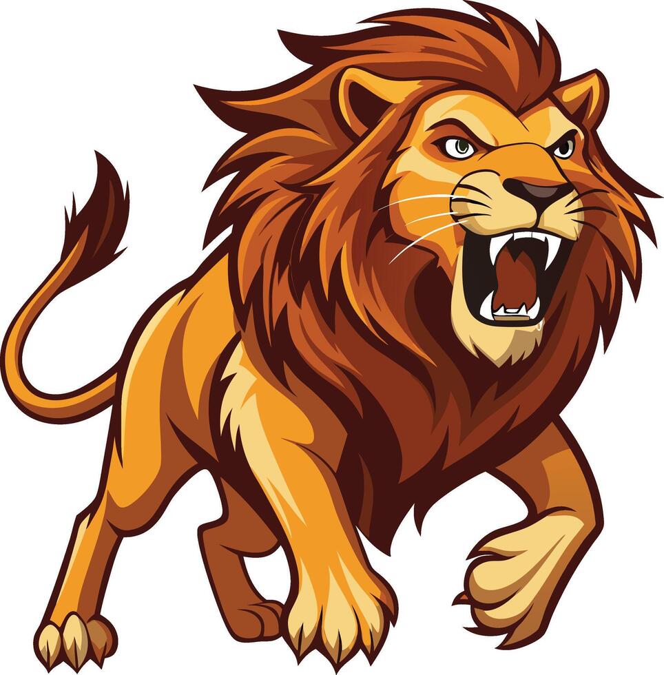 Majestic Roaring Lion Silhouette vector