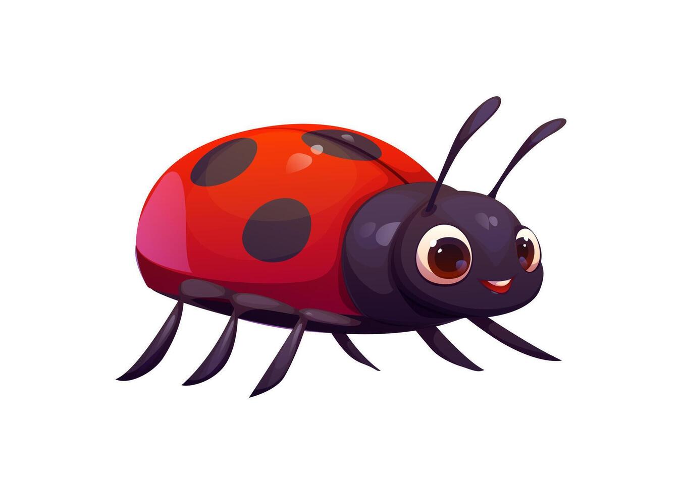 Cartoon funny ladybug insect cute bug character vector