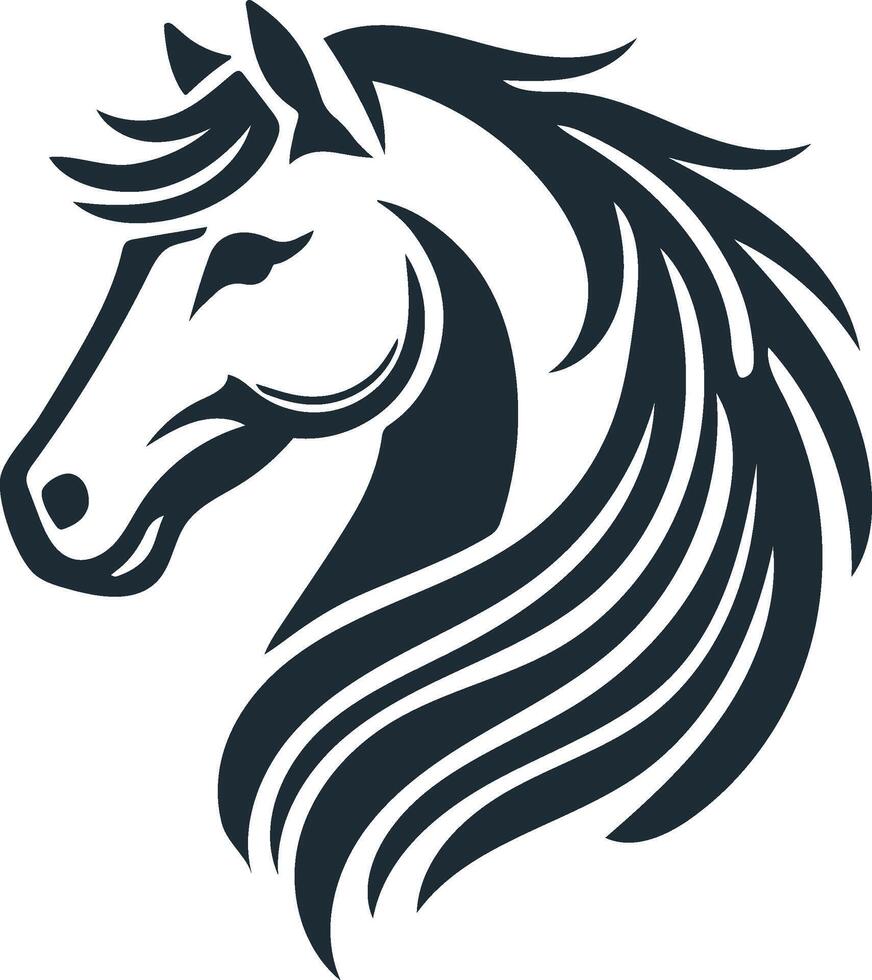 Classic Horse Head Silhouette on White EPS 10 vector