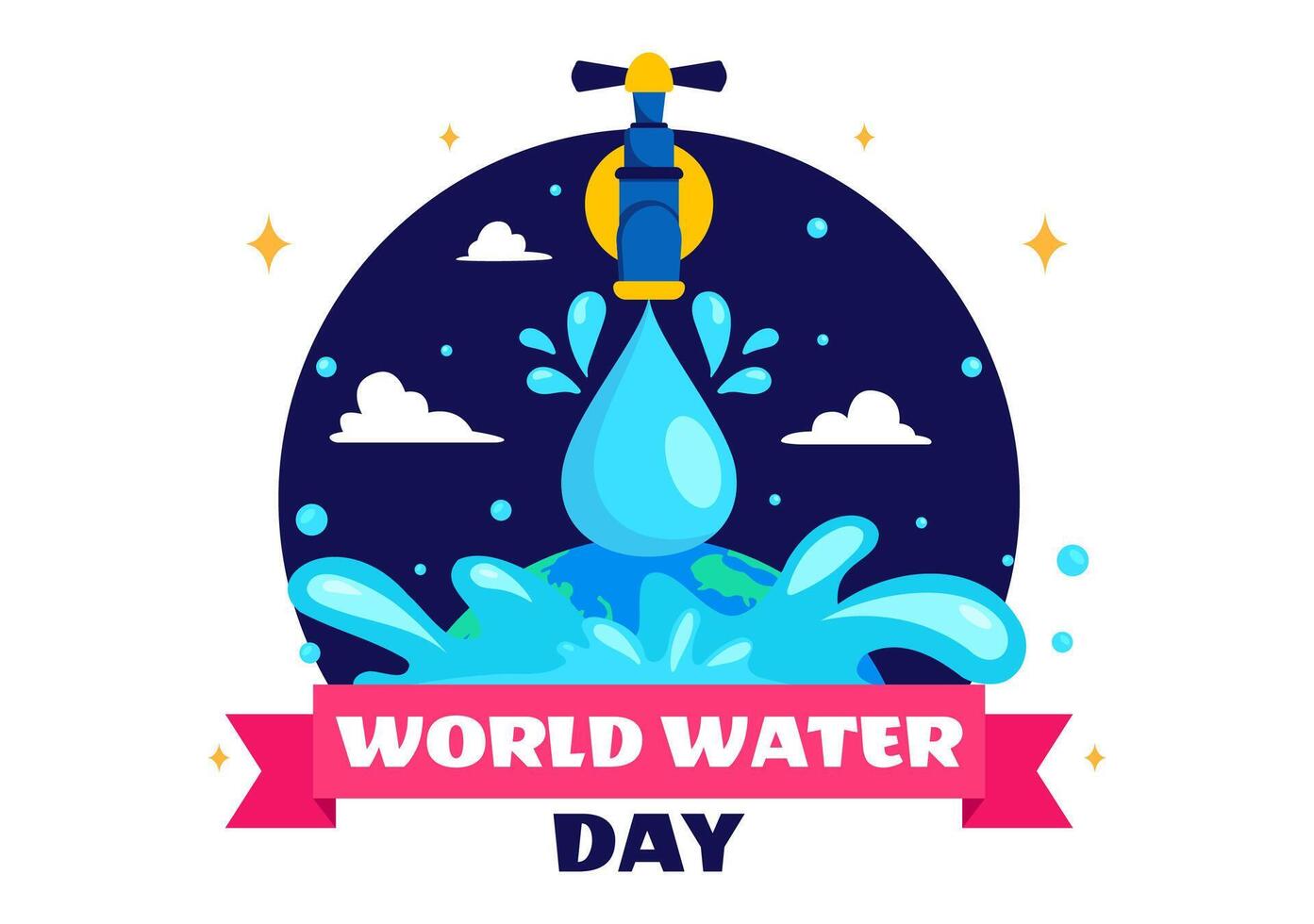 Water Conservation Design for World Water Day Featuring Earth-Saving Themes vector